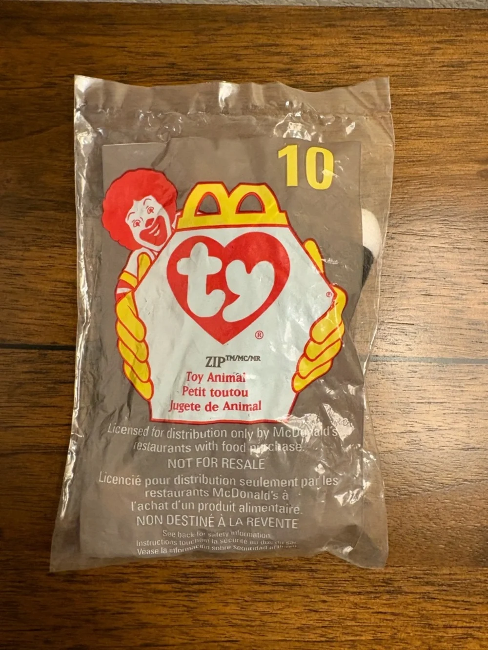 McDonald's Zip Cat #10 TY Beanie Baby - New in Packaging